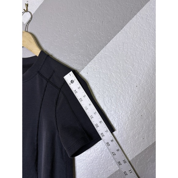 Lululemon Ribbed Softstreme T-Shirt Dress Black Short Sleeve Size 0 - MSRP $99 - Picture 7 of 11